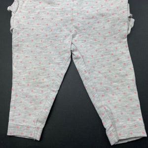 Girls Dymples, grey & pink spot ruffle leggings / bottoms, GUC, size 000,  