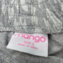 Load image into Gallery viewer, Girls Mango, lightweight pants, elasticated, Inside leg: 36cm, FUC, size 3,  