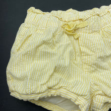 Load image into Gallery viewer, Girls GAP, lined yellow stripe cotton shorts, elasticated, GUC, size 2,  