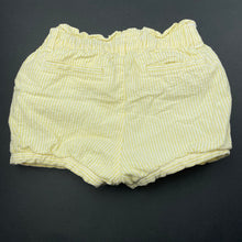 Load image into Gallery viewer, Girls GAP, lined yellow stripe cotton shorts, elasticated, GUC, size 2,  