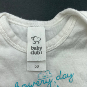 unisex Baby Club, cotton bodysuit / romper, EUC, size 0000,  
