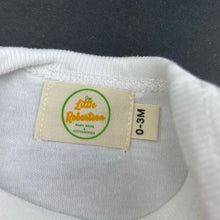 Load image into Gallery viewer, unisex One Little Roberston, soft feel white cotton bodysuit / romper, EUC, size 000,  