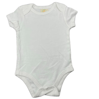 unisex One Little Roberston, soft feel white cotton bodysuit / romper, EUC, size 00,  