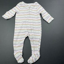 Load image into Gallery viewer, unisex Cotton On, stretchy striped zip coverall / romper, EUC, size 0000,  