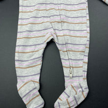Load image into Gallery viewer, unisex Cotton On, stretchy striped zip coverall / romper, EUC, size 0000,  