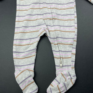 unisex Cotton On, stretchy striped zip coverall / romper, EUC, size 0000,  