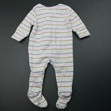 Load image into Gallery viewer, unisex Cotton On, stretchy striped zip coverall / romper, EUC, size 0000,  
