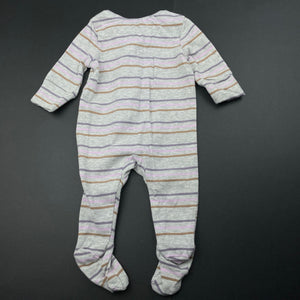unisex Cotton On, stretchy striped zip coverall / romper, EUC, size 0000,  