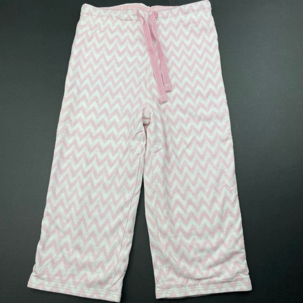 Girls Lily & Dan, reversible pink & white cotton pants / bottoms, elasticated, EUC, size 1,  