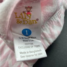 Load image into Gallery viewer, Girls Lily &amp; Dan, reversible pink &amp; white cotton pants / bottoms, elasticated, EUC, size 1,  