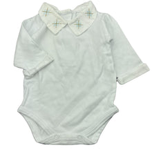 Load image into Gallery viewer, unisex Poupon, cotton bodysuit / romper, embroidered collar, EUC, size 0000,  
