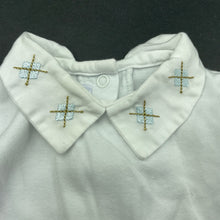 Load image into Gallery viewer, unisex Poupon, cotton bodysuit / romper, embroidered collar, EUC, size 0000,  