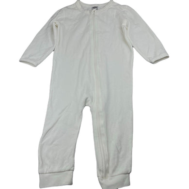 unisex Baby Berry, white waffle cotton zip romper, EUC, size 2,  