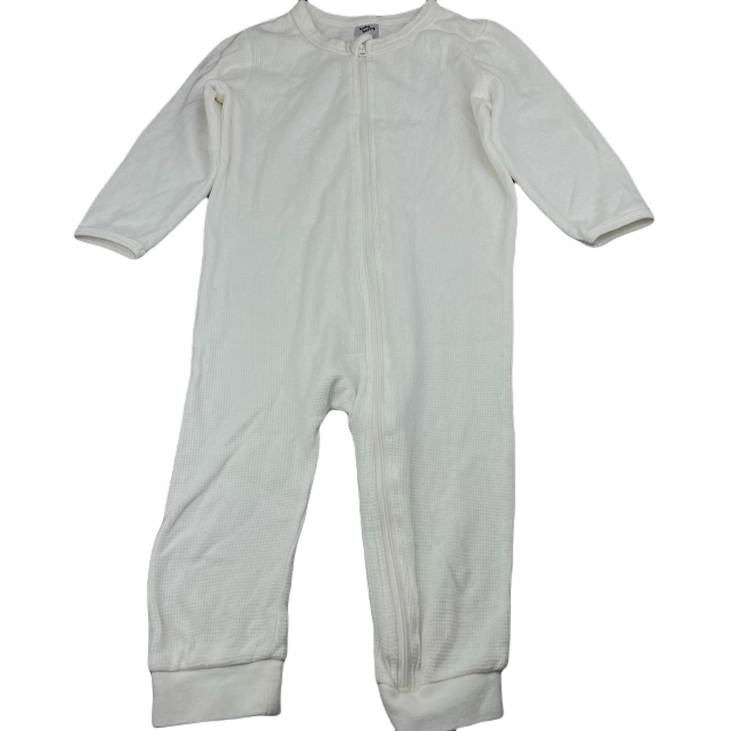 unisex Baby Berry, white waffle cotton zip romper, EUC, size 2,  