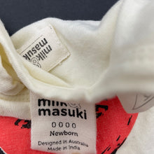 Load image into Gallery viewer, unisex Milk &amp; Masuki, organic cotton blend t-shirt / top, GUC, size 0000,  