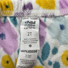 Load image into Gallery viewer, Girls Carters, floral fleece pyjama pants / bottoms, GUC, size 2,  