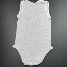 Load image into Gallery viewer, unisex Baby Berry, grey ribbed singletsuit / romper, FUC, size 0,  