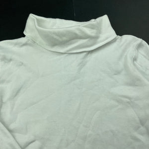 Girls Anko, white cotton roll neck top / skivvy, GUC, size 1,  