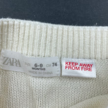 Load image into Gallery viewer, Girls Zara, knitted cotton footed leggings / bottoms, GUC, size 0,  