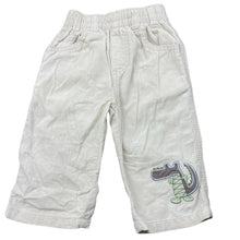Load image into Gallery viewer, Boys UNICORN, embroidered lightweight corduroy cotton pants, elasticated, GUC, size 00,  