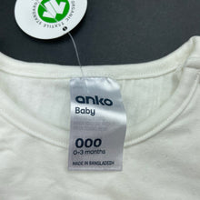 Load image into Gallery viewer, unisex Anko, soft feel organic cotton blend romper, NEW, size 000,  