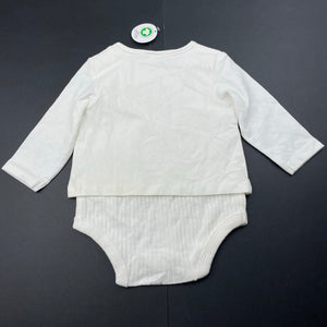 unisex Anko, soft feel organic cotton blend romper, NEW, size 000,  
