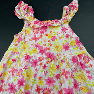 Girls Penny M, lightweight floral cotton summer dress, GUC, size 3, L: 50cm