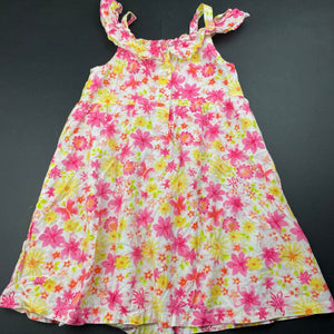 Girls Penny M, lightweight floral cotton summer dress, GUC, size 3, L: 50cm