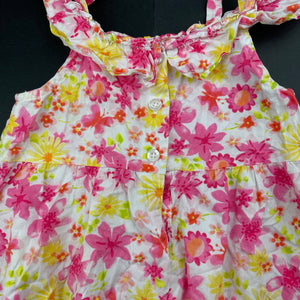 Girls Penny M, lightweight floral cotton summer dress, GUC, size 3, L: 50cm