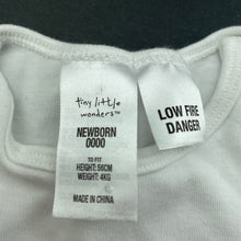 Load image into Gallery viewer, unisex Tiny Little Wonders, cotton bodysuit / romper, EUC, size 0000,  