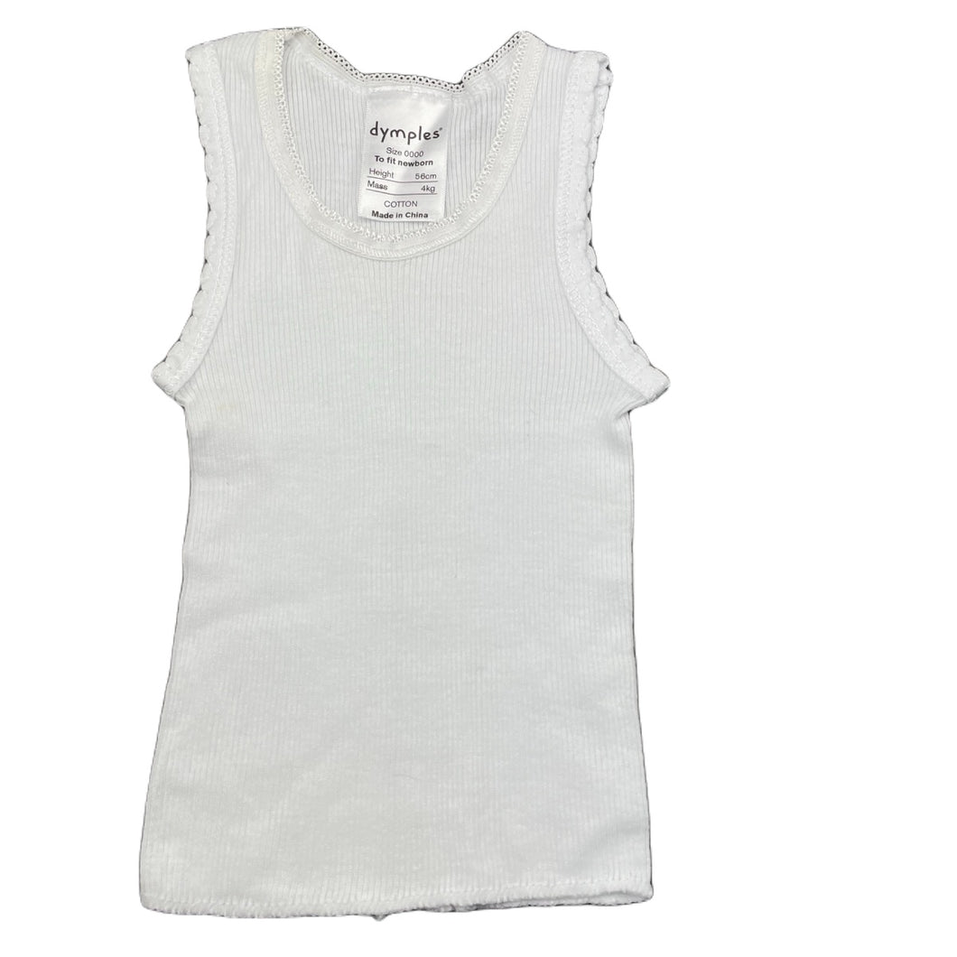 unisex Dymples, ribbed cotton singlet top, FUC, size 0000,  