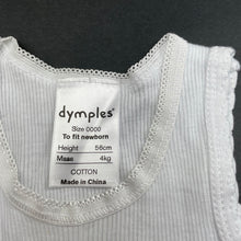 Load image into Gallery viewer, unisex Dymples, ribbed cotton singlet top, FUC, size 0000,  