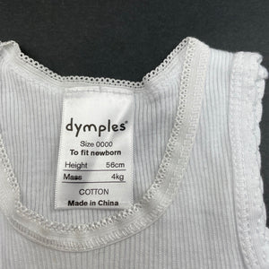 unisex Dymples, ribbed cotton singlet top, FUC, size 0000,  