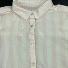 Load image into Gallery viewer, Girls Target, pink stripe lightweight cotton long sleeve shirt, EUC, size 9,  