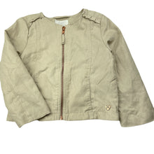 Load image into Gallery viewer, Girls Tutus &amp; Tambourines, lined lightweight faux suede jacket, L: 34cm, small mark back left sleeve, FUC, size 4,  
