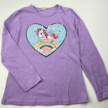 Load image into Gallery viewer, Girls Bestime, flip sequin long sleeve t-shirt / top, unicorn, EUC, size 10,  
