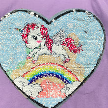 Load image into Gallery viewer, Girls Bestime, flip sequin long sleeve t-shirt / top, unicorn, EUC, size 10,  