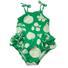 Load image into Gallery viewer, Girls Country Road, green &amp; white swim one-piece, GUC, size 2,  