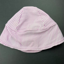 Load image into Gallery viewer, unisex Baby Berry, purple stripe sun / swim hat, GUC, size 000-00,  