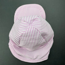 Load image into Gallery viewer, unisex Baby Berry, purple stripe sun / swim hat, GUC, size 000-00,  