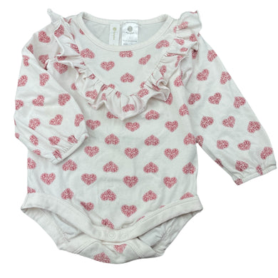 Girls Dymples, stretchy ruffle bodysuit / romper, FUC, size 1,  