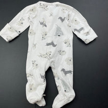 Load image into Gallery viewer, unisex Target, stretchy zip coverall / romper, dogs, GUC, size 00000,  