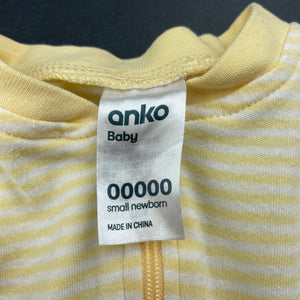 unisex Anko, striped cotton zip coverall / romper, GUC, size 00000,  