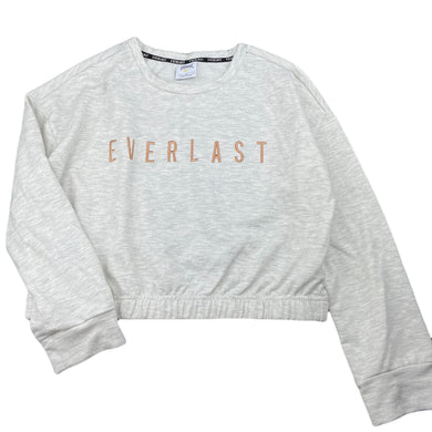 Girls Everlast, embroidered grey marle lightweight sweater, GUC, size 10,  