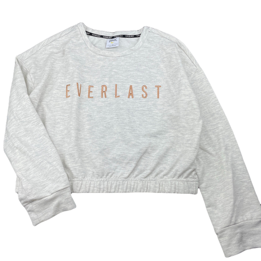 Girls Everlast, embroidered grey marle lightweight sweater, GUC, size 10,  