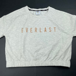 Girls Everlast, embroidered grey marle lightweight sweater, GUC, size 10,  