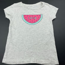 Load image into Gallery viewer, Girls Kids &amp; Co, grey marle t-shirt / top, watermelon, FUC, size 7,  