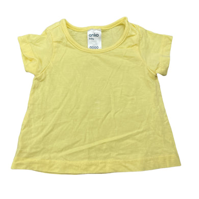 unisex Anko, yellow cotton t-shirt / top, EUC, size 0000,  