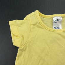 Load image into Gallery viewer, unisex Anko, yellow cotton t-shirt / top, EUC, size 0000,  