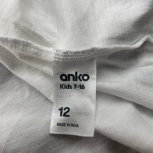 Load image into Gallery viewer, Girls Anko, white cotton t-shirt / top, EUC, size 12,  